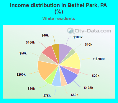 Income distribution in Bethel Park, PA (%)