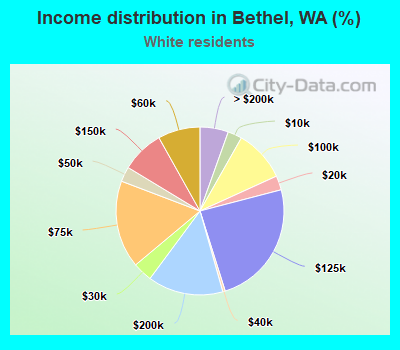 Income distribution in Bethel, WA (%)