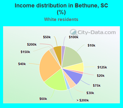 Income distribution in Bethune, SC (%)