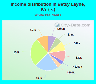 Income distribution in Betsy Layne, KY (%)