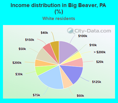 Income distribution in Big Beaver, PA (%)