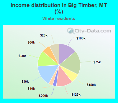 Income distribution in Big Timber, MT (%)