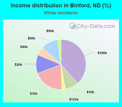 Income distribution in Binford, ND (%)