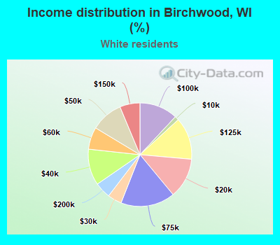 Income distribution in Birchwood, WI (%)