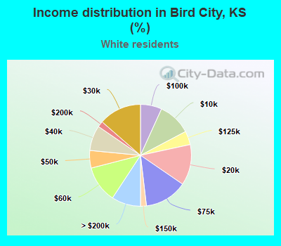 Income distribution in Bird City, KS (%)