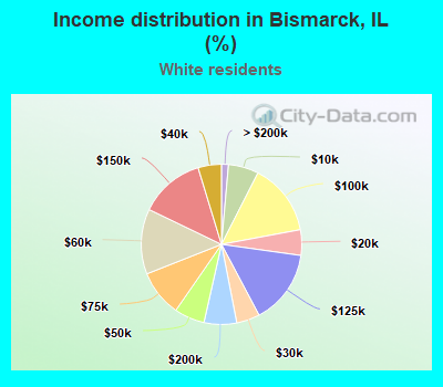 Income distribution in Bismarck, IL (%)