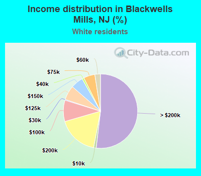 Income distribution in Blackwells Mills, NJ (%)