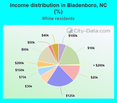 Income distribution in Bladenboro, NC (%)
