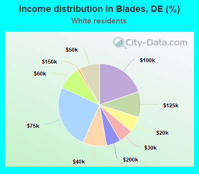Income distribution in Blades, DE (%)
