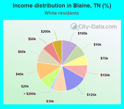 Income distribution in Blaine, TN (%)