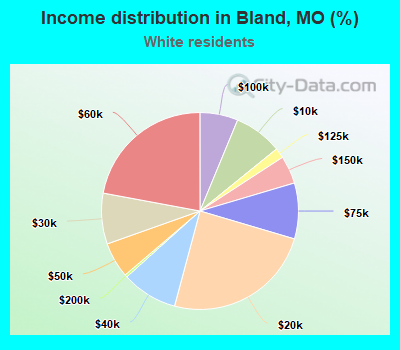 Income distribution in Bland, MO (%)