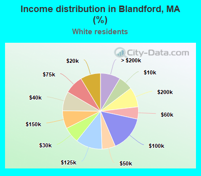 Income distribution in Blandford, MA (%)