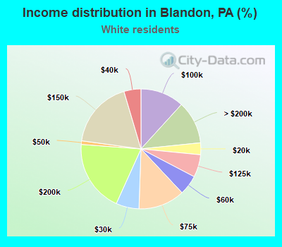 Income distribution in Blandon, PA (%)