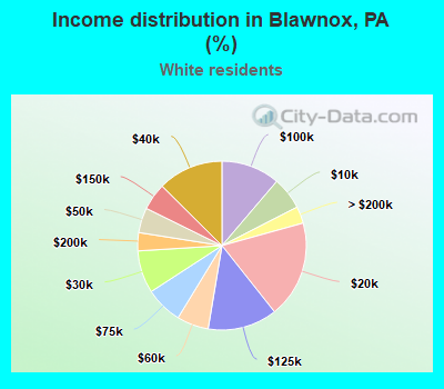 Income distribution in Blawnox, PA (%)