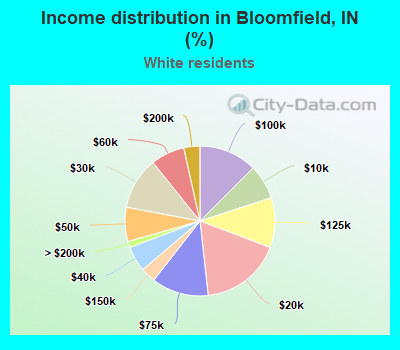 Income distribution in Bloomfield, IN (%)