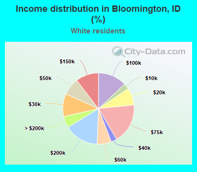 Income distribution in Bloomington, ID (%)