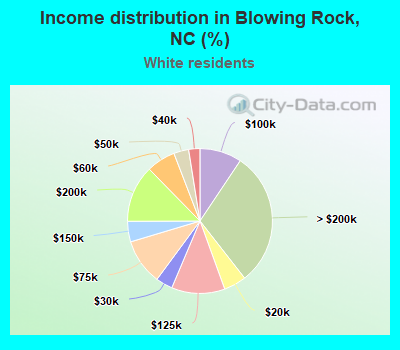 Income distribution in Blowing Rock, NC (%)