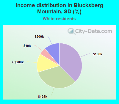 Income distribution in Blucksberg Mountain, SD (%)