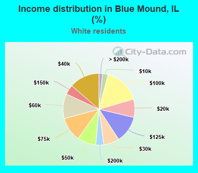 Income distribution in Blue Mound, IL (%)