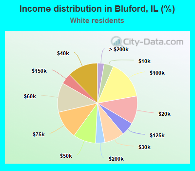 Income distribution in Bluford, IL (%)