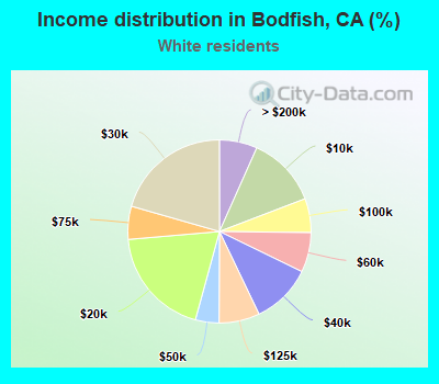 Income distribution in Bodfish, CA (%)