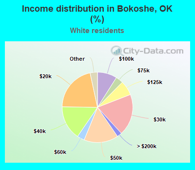 Income distribution in Bokoshe, OK (%)