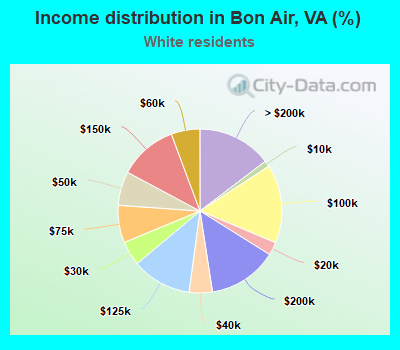 Income distribution in Bon Air, VA (%)