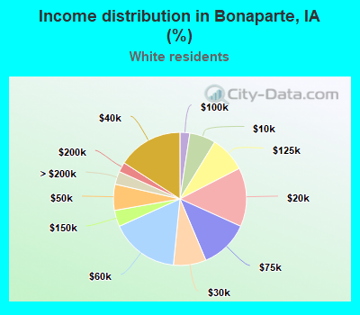 Income distribution in Bonaparte, IA (%)