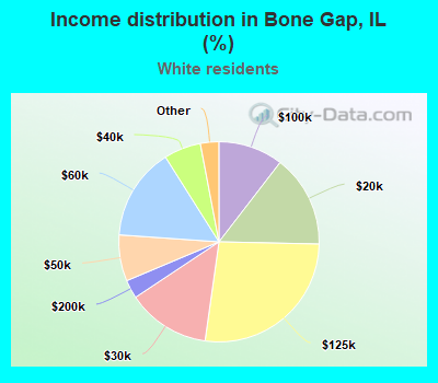 Income distribution in Bone Gap, IL (%)