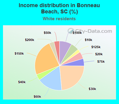 Income distribution in Bonneau Beach, SC (%)