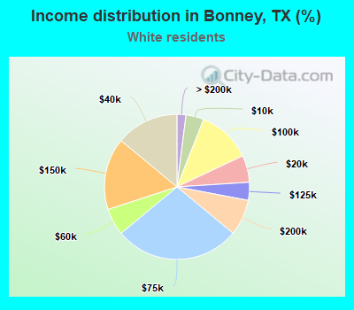 Income distribution in Bonney, TX (%)