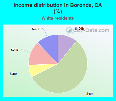 Income distribution in Boronda, CA (%)