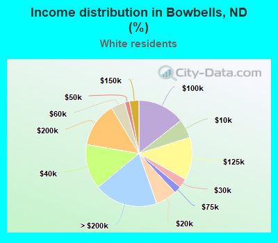 Income distribution in Bowbells, ND (%)