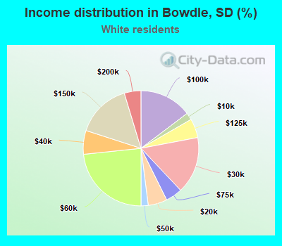 Income distribution in Bowdle, SD (%)