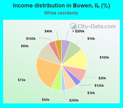 Income distribution in Bowen, IL (%)