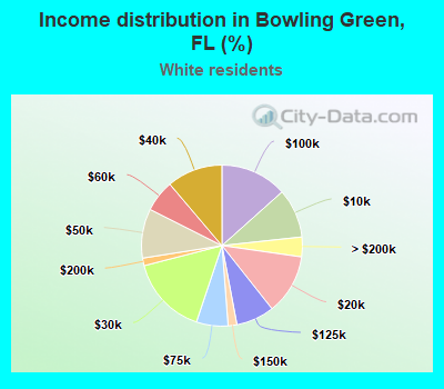 Income distribution in Bowling Green, FL (%)