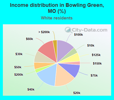 Income distribution in Bowling Green, MO (%)