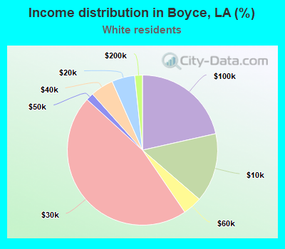 Income distribution in Boyce, LA (%)