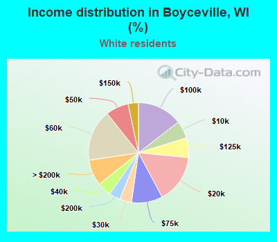 Income distribution in Boyceville, WI (%)