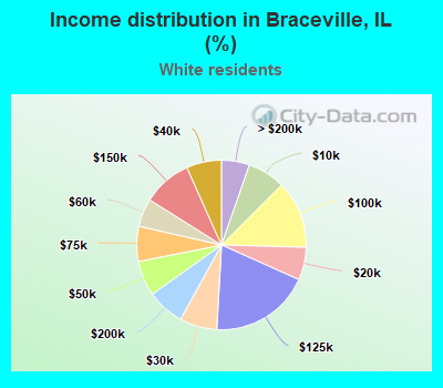 Income distribution in Braceville, IL (%)