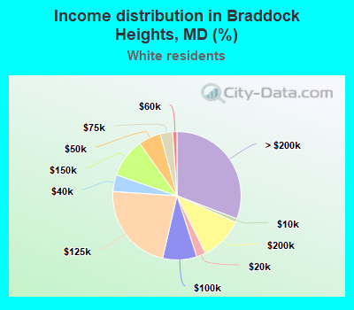 Income distribution in Braddock Heights, MD (%)