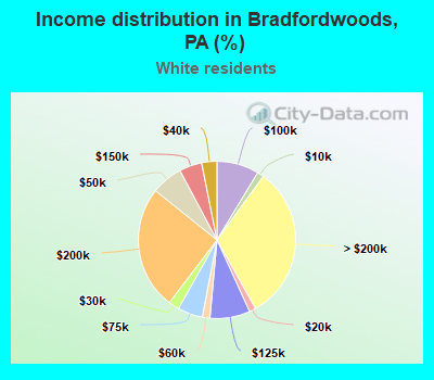 Income distribution in Bradfordwoods, PA (%)