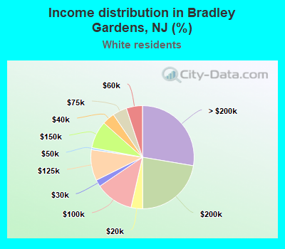 Income distribution in Bradley Gardens, NJ (%)