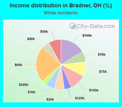 Income distribution in Bradner, OH (%)