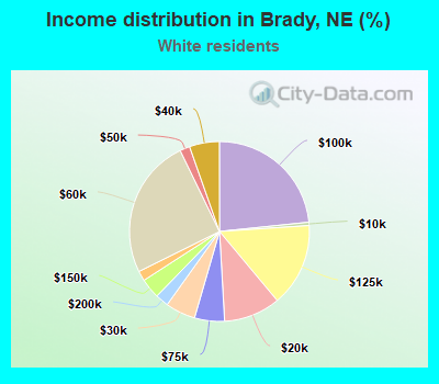 Income distribution in Brady, NE (%)
