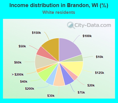 Income distribution in Brandon, WI (%)