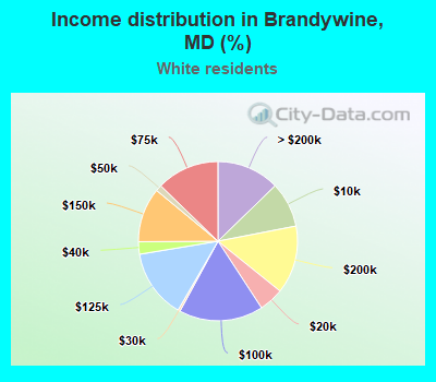 Income distribution in Brandywine, MD (%)