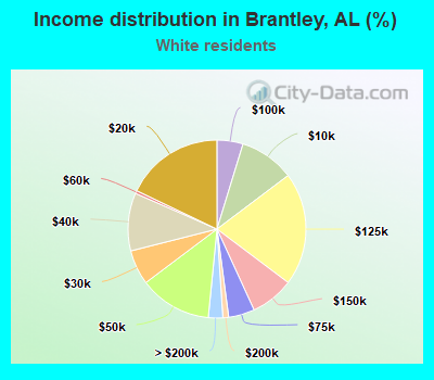Income distribution in Brantley, AL (%)