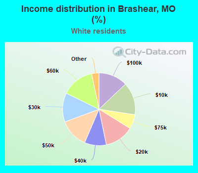 Income distribution in Brashear, MO (%)