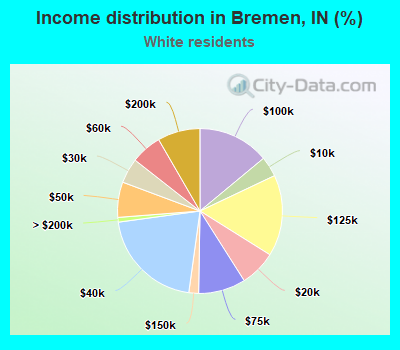 Income distribution in Bremen, IN (%)